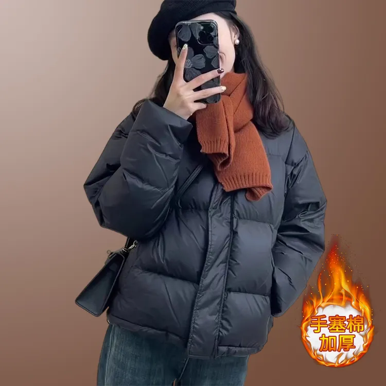 2025年冬天女装外套加厚手塞棉短款面包服小个子时尚立领保暖棉衣