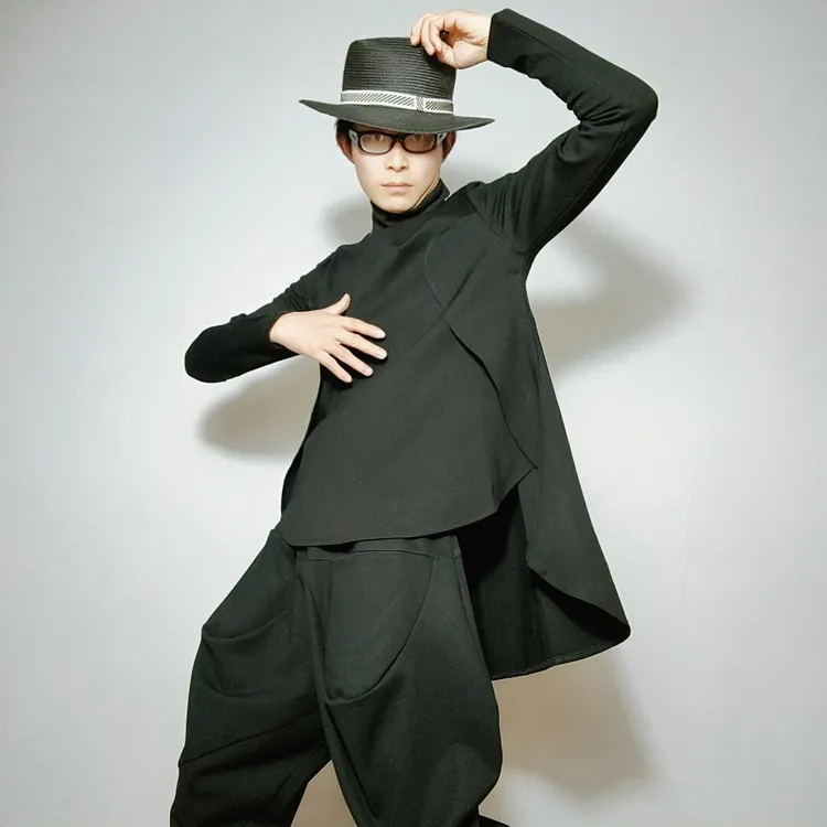 时尚个性设计师国风套头中式服装前短后长休闲上衣