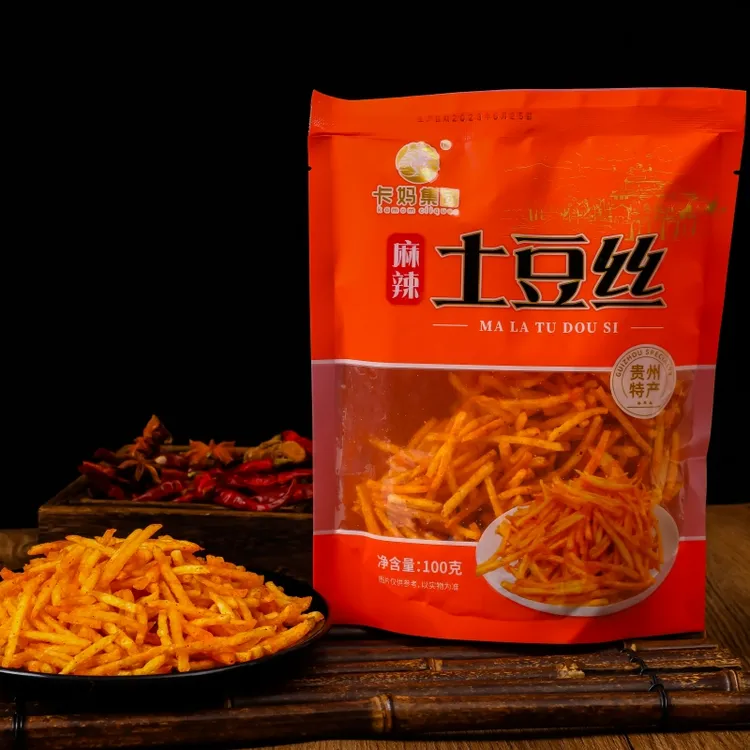 贵州厨房特产卡妈食用农家麻辣土豆片辣白菜袋装净含量100g*4袋