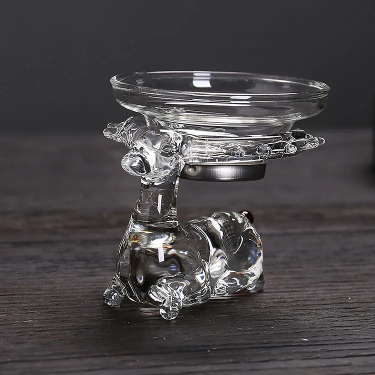 玻璃茶滤超细创意小鹿茶漏托架手工茶器公道杯过滤器不锈钢滤网漏