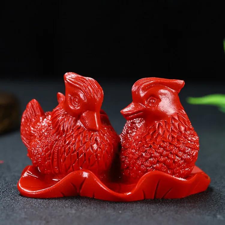 桃花鸳鸯摆件紫金砂玩偶姻缘装饰感情结婚床头客厅卧室紫金礼品