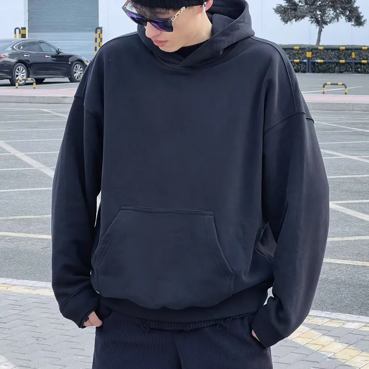 连帽潮牌男女卫衣落肩宽松版型显瘦休闲加绒连帽卫衣重磅帽衫外套