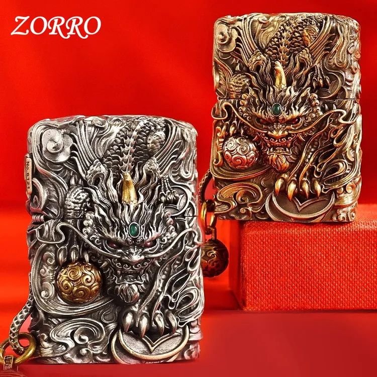ZORRO正版佐罗煤油打火机正品创意个性灵动貔貅复古高档男士送礼