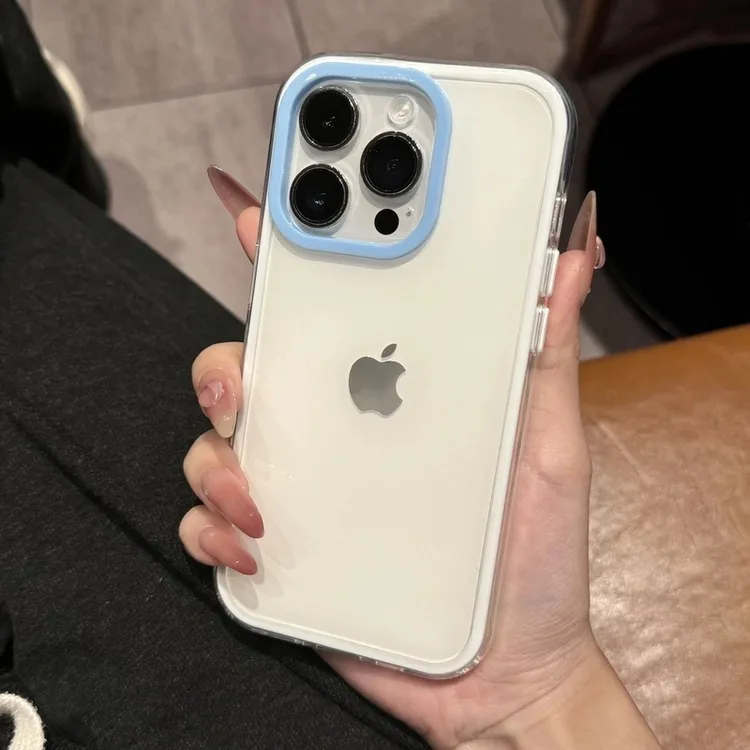 ins日韩高颜值撞色果冻适用iPhone16手机壳14苹果15promax简约13