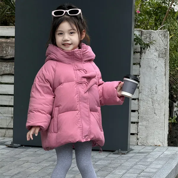 女童防寒服加厚冬装2025新款女孩短款洋气韩版中小童装外套