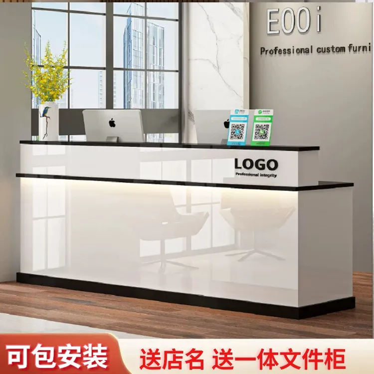 吧台收银台柜接待台服装店理发店柜台饭店门店烤漆定制咨询台