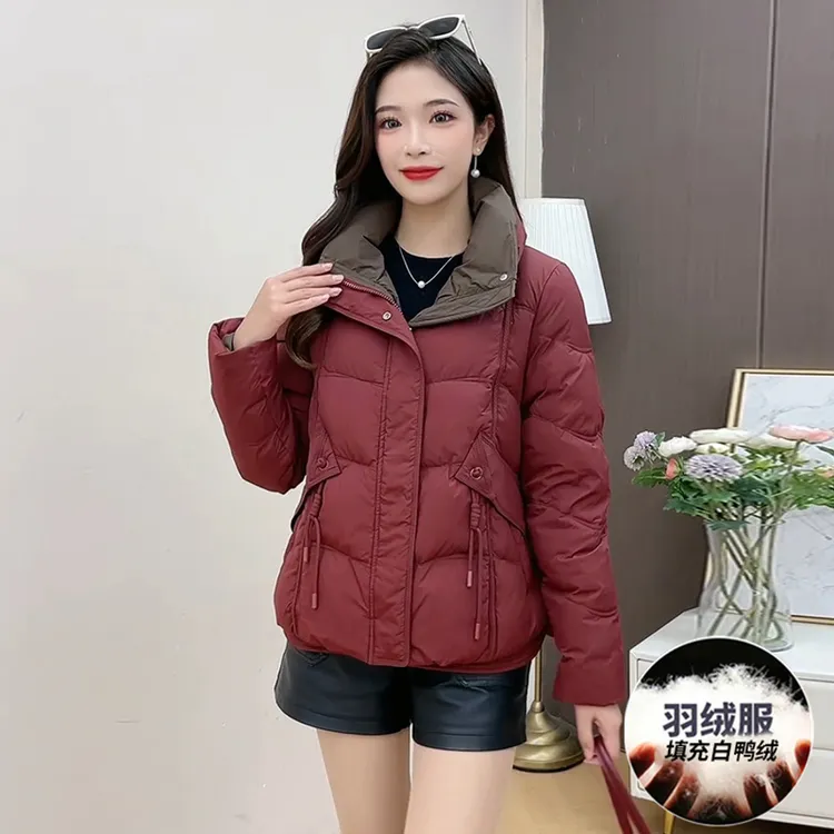 小个子妈妈装短款羽绒服女2024冬季新款时尚洋气保暖中老年羽绒袄