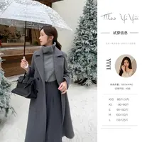 【苏黎世大衣】<YiYiii>经典法式双排扣收腰中长款毛呢大衣