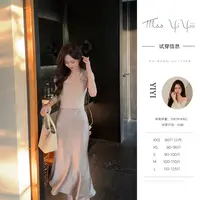 【雅致格调】<中秋国庆大狂欢>小个子针织短袖高腰设计感半身裙
