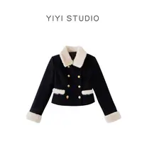 【高阶感】<YiYiii>名媛风加厚气质小香翻领毛毛羽绒服外套