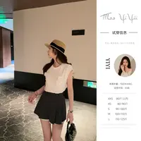 【Miu系秀场上衣】<中秋国庆大狂欢>小个子气质女白色t恤西装短裤