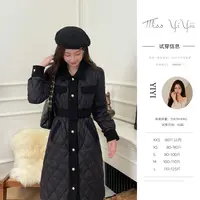 【行走的画报】<中秋国庆大狂欢>香风菱格厚羽绒服简约长款收腰外套