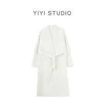 【人生大衣】<YiYiii> 法式温柔千金感青果领双面毛呢大衣外套