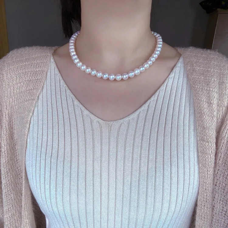 【晓荷】10-11mm「45cm质价比」高亮近正圆微瑕淡水珍珠项链S925银扣