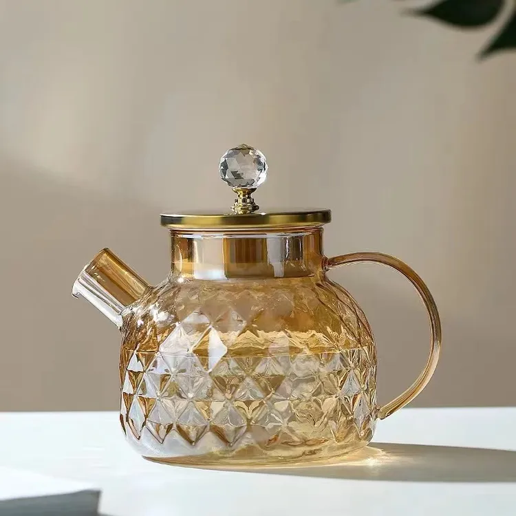 新款水壶玻璃琥珀色兰陵家用大容量1000ml泡电陶炉烧水壶