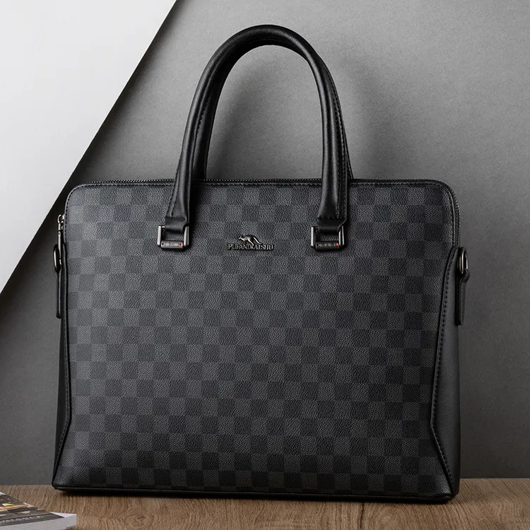 双拉链男士男款手提包轻奢商务公文包多隔层大容量钱包男士男款