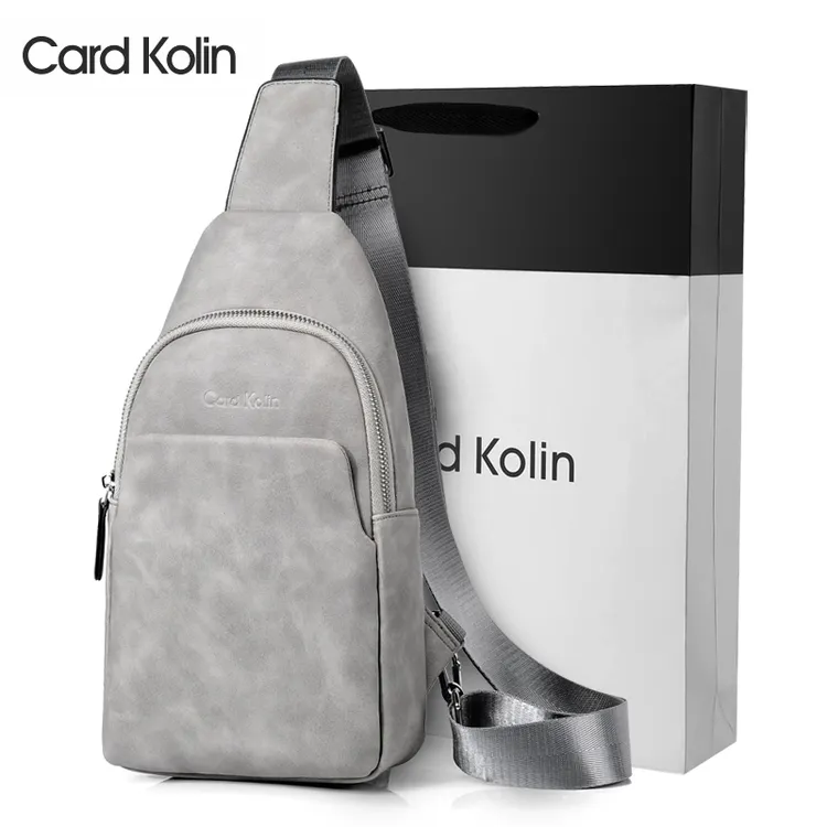 CardKolin 复古磨砂胸包防水耐磨单肩斜挎胸包多功能休闲斜挎包男