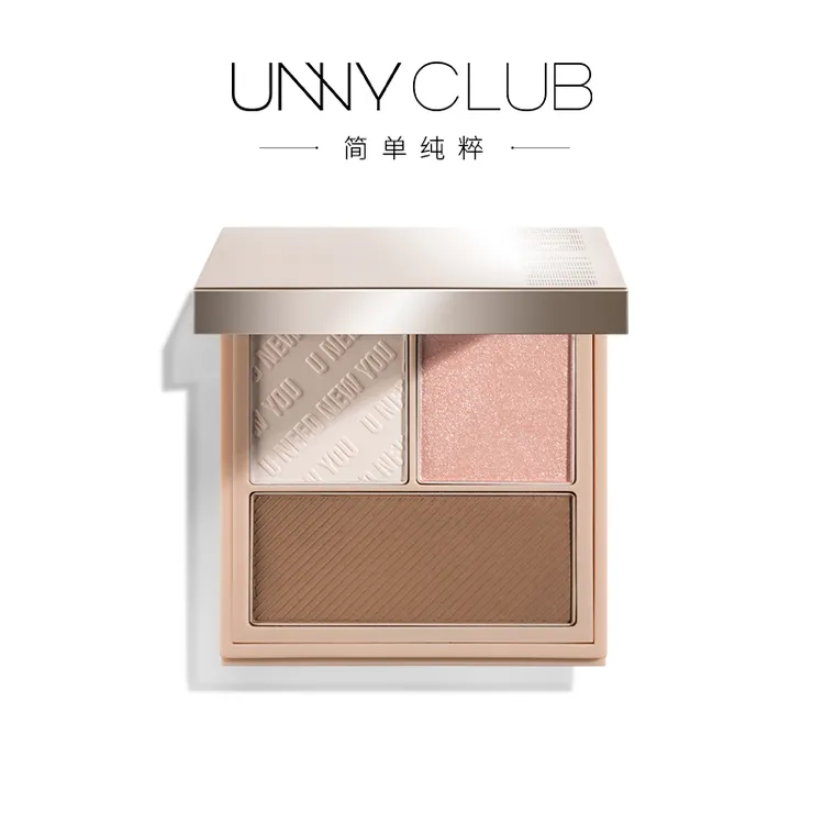 unny高光修容盘UNNYCLUB悠宜三色修容盘拿铁盈哑光韩妆纯粹塑颜