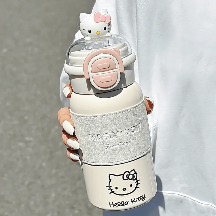 hellokitty保温杯大容量学生可爱杯子带吸管316不锈钢水杯家用