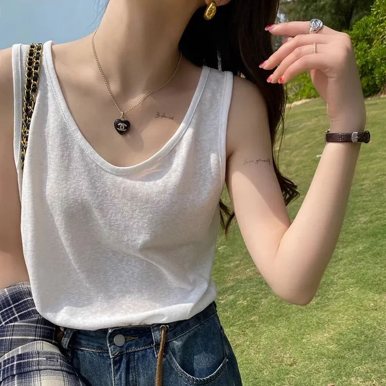 棉麻背心15色可选2025新款薄透轻柔小上衣宽肩带打底吊带女夏外穿