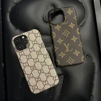 轻奢高级皮质L老花G家适用苹果16promax手机壳iPhone15网红14潮13