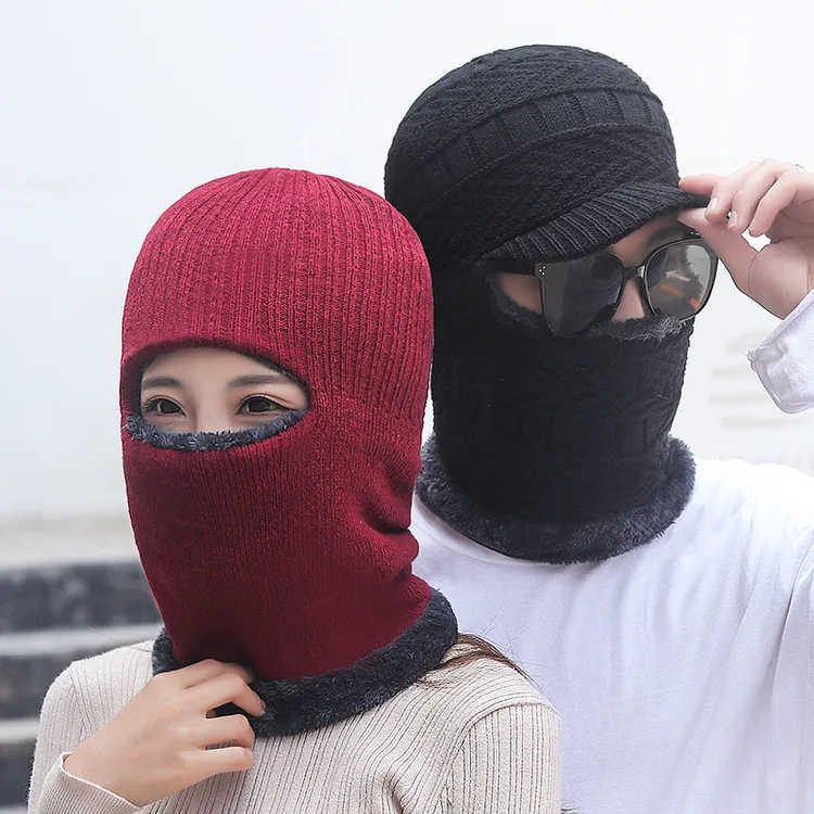 冬天钓鱼帽子男加绒围脖一体骑行全脸防寒户外路亚专用保暖防风帽