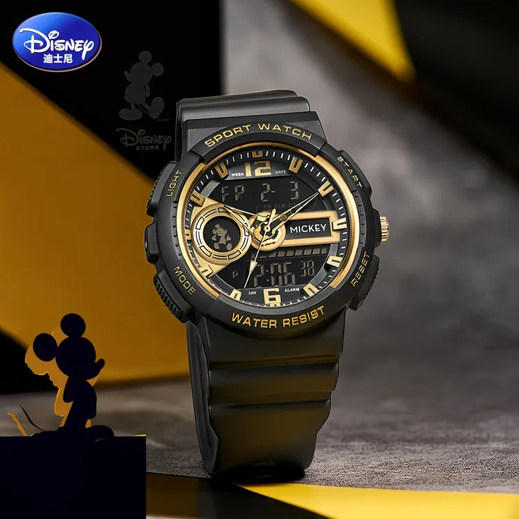 Disney/迪士尼运动电子手表男款夜光高中新款男生机械风初中学生
