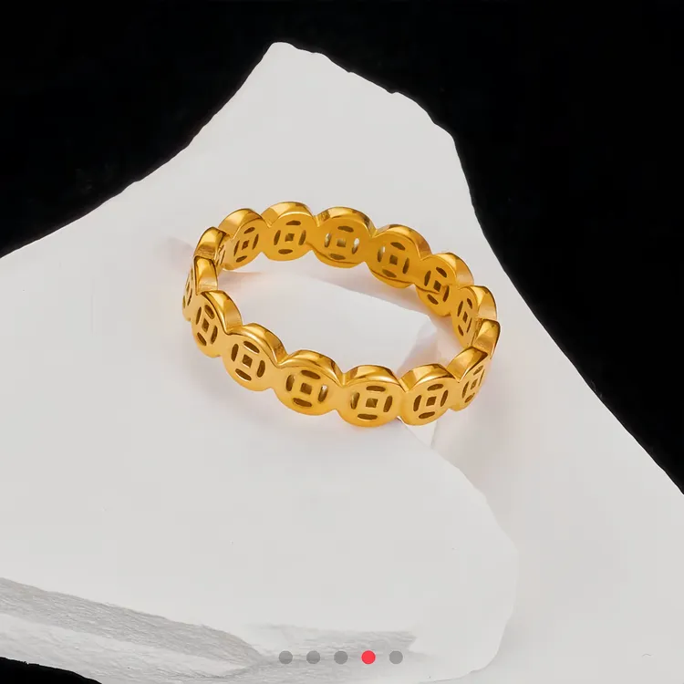 钛钢戒指 时尚轻奢国风复古设计情侣对戒男女素圈戒指指环手饰品