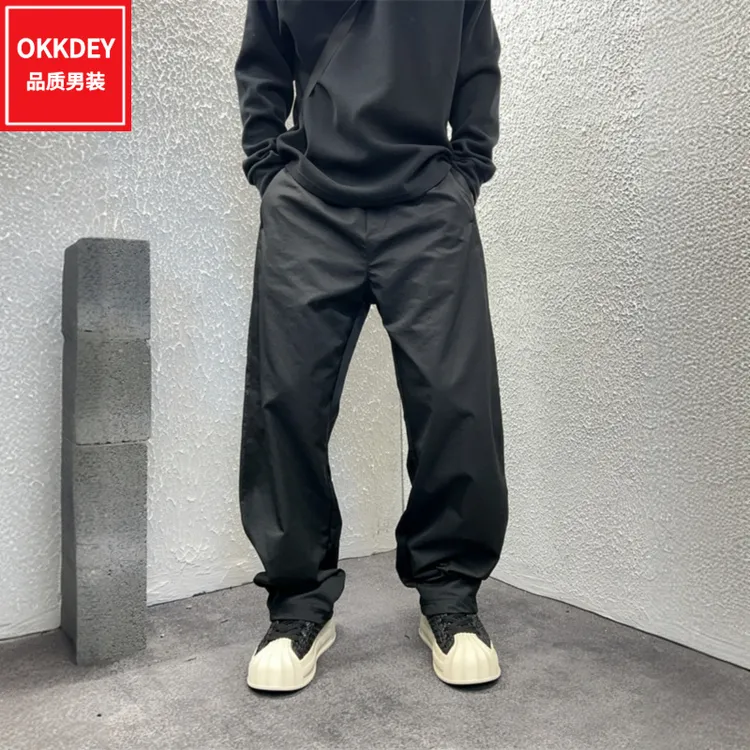 okkdey春秋新款时尚运动休闲裤男士痞帅百搭直筒裤宽松潮流弯刀裤