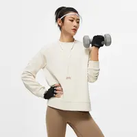 李宁健身系列女子套头宽松型春秋款保暖无帽卫衣AWDU110-1-B品