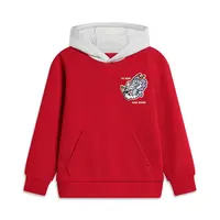 李宁卫衣男童春季运动生活系列透气宽松套头连帽卫衣YWDU031--B品