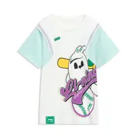李宁短袖T恤女童夏运动生活系列透气常规短袖文化衫YHST060-B品