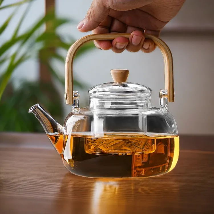 围炉煮茶壶玻璃提梁壶加厚耐热家用喝茶功夫茶具透明可电陶炉烧水