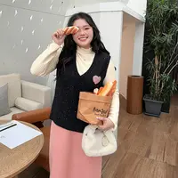 清-L22627大码百分百女装秋冬显瘦时尚百搭坎肩爱心马甲针织衫