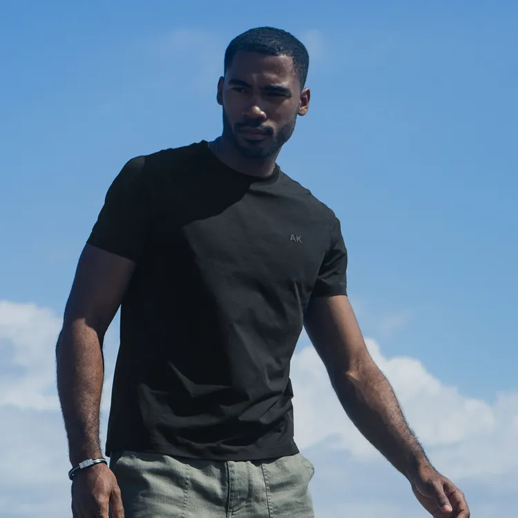 AKCLUB夏季防紫外线跑步透气简约舒适字母印花短袖T恤男士2300218