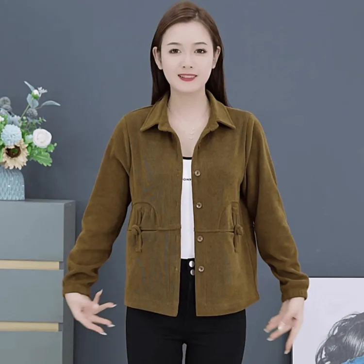 妈妈装外套女休闲减龄上衣2024新款洋气百搭中年长袖秋装时尚气质