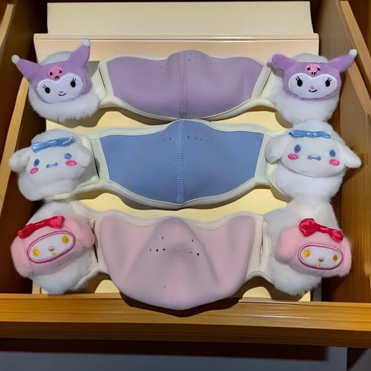 冬季儿童保暖口罩耳罩一体可爱男童女童防寒护耳加绒厚面罩耳罩