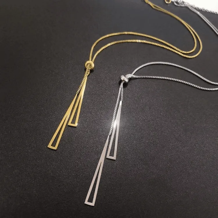 合金项链 流苏长款可调节网红项链时尚轻奢毛衣链配饰高档气质