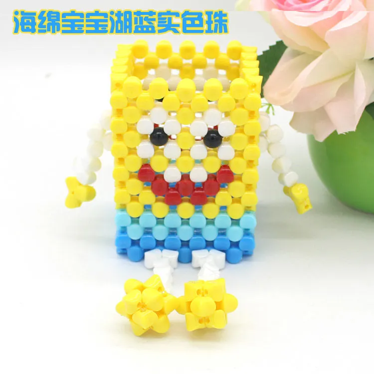 非成品/DIY手工串珠笔筒收纳海绵宝宝送学生礼品创意成人制作饰品