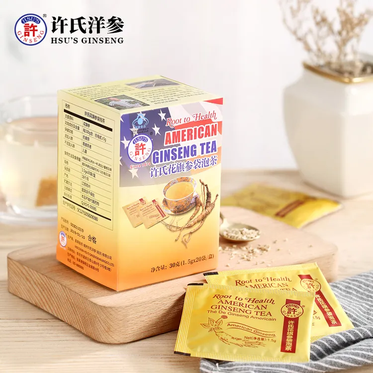 许氏花旗参茶西洋参茶1.5克*20包原参原粒参香浓郁免炖煮品质放心