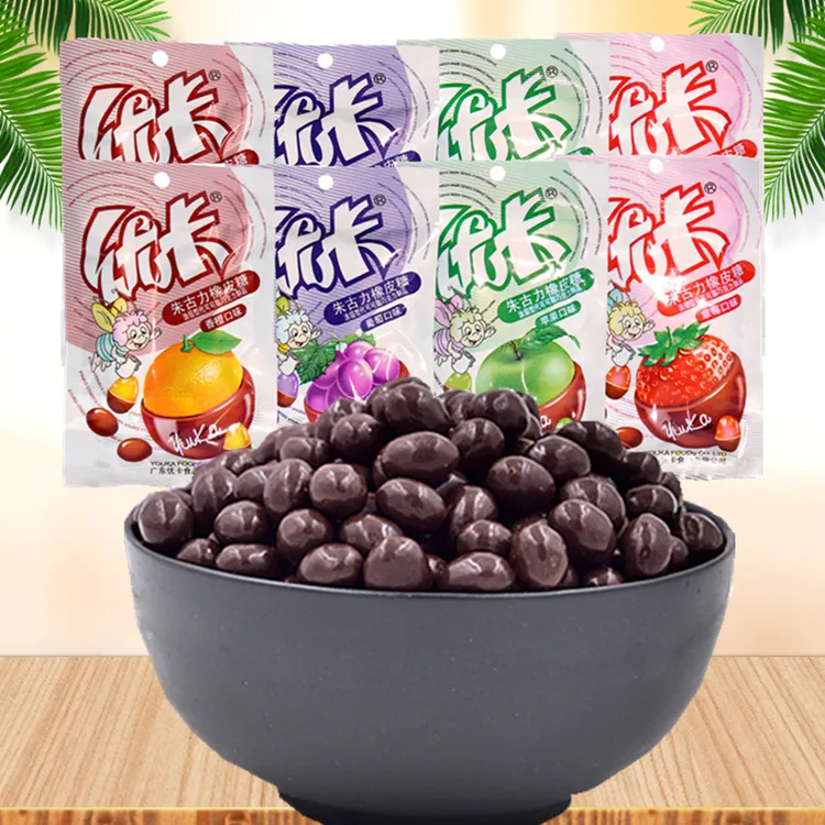 优卡朱古力橡皮糖脆皮软糖糖果办公室宿舍休闲8090怀旧经典小零食