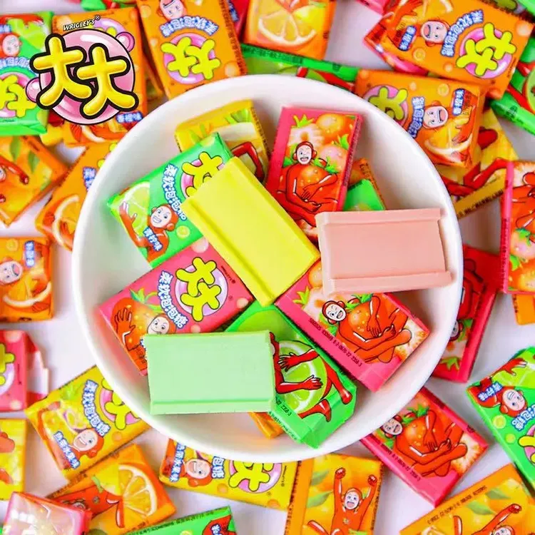 大大泡泡糖什锦味桶装果味口香糖儿童怀旧零食小吃休闲食品散装