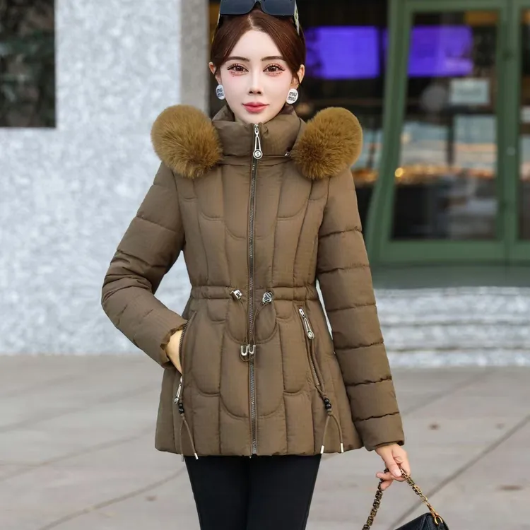 棉服女小个子棉袄2025冬季新款修身可拆卸帽子棉衣短款高档厚外套