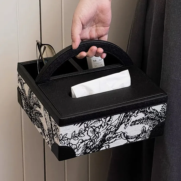 复古创意多功能纸巾盒客厅茶几桌面轻奢抽纸盒遥控收纳纸抽盒摆件