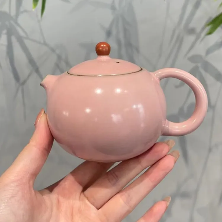 惊蛰 云隐造物 原矿汝窑茶壶中式粉汝西施壶功夫茶具泡茶具礼盒装