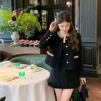 【艾薇】大码女装2025秋季新款时尚气质小香风短外套+半身裙两件套