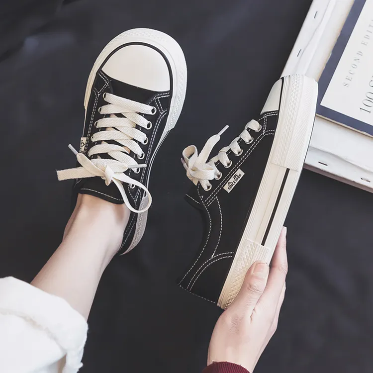 人本官方旗舰店秋季2025新款帆布鞋女爆款厚底大头百搭透气休闲鞋