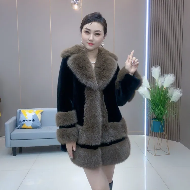 D【MZ严选】海宁网红冬季轻奢中长款时尚气质宽松女款外套99875