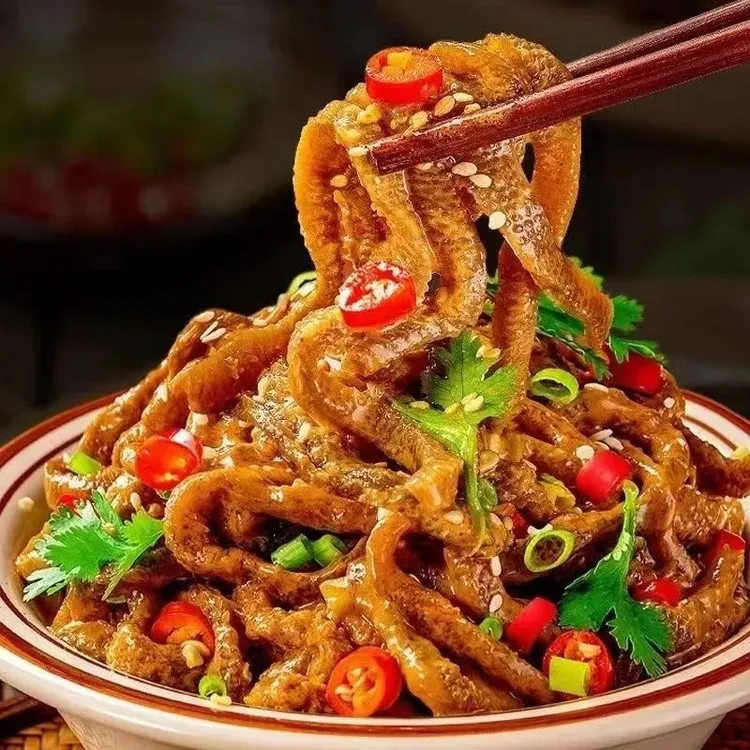 开袋即食老北京风味魔芋水爆肚素毛肚丝代餐免煮速主食麻辣麻酱味