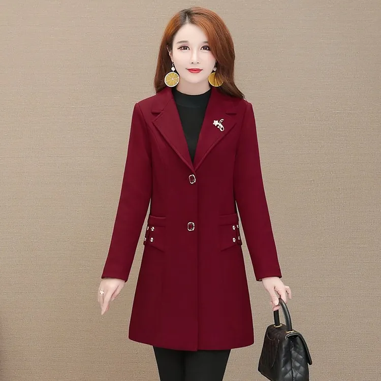 2024春秋新款妈妈装西装中年上衣女中长款大码洋气中老年女装外套